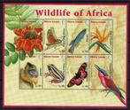 sierra leone pf blok wildlife bloemen vogels vlinders apen, Ophalen of Verzenden, Postfris, Dier of Natuur