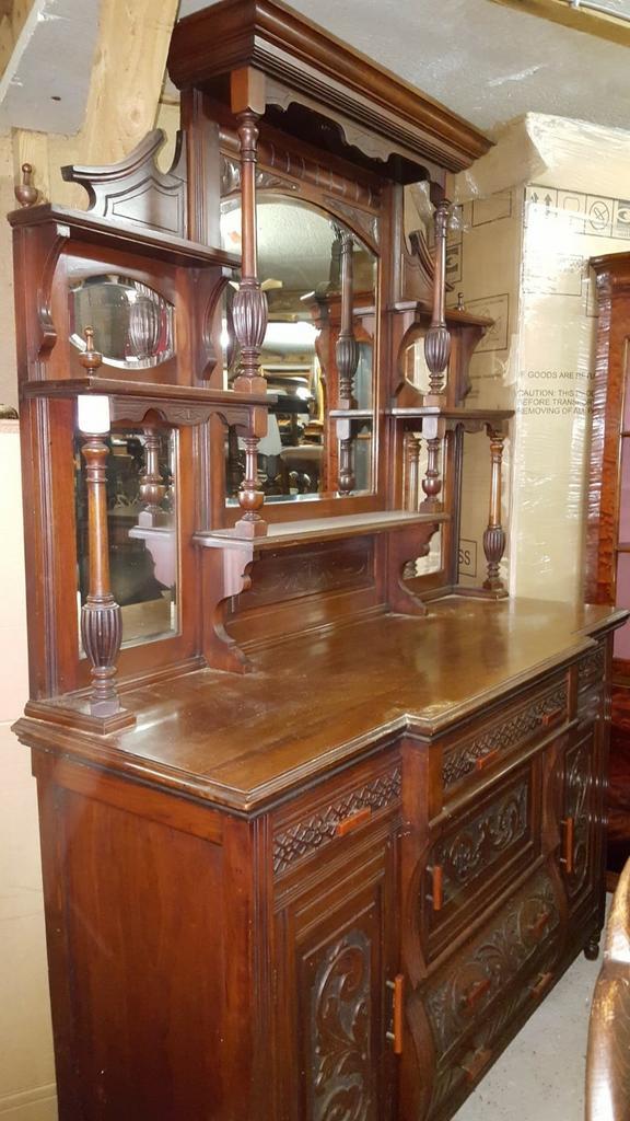 Antiek mahonie spiegelkast met dressoir, Antiek en Kunst, Antiek | Overige Antiek, Ophalen