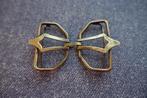 Vintage 2-delige gesp vlinder van koperkleurig metaal, Hobby en Vrije tijd, Naaien en Fournituren, Ophalen of Verzenden, Gebruikt