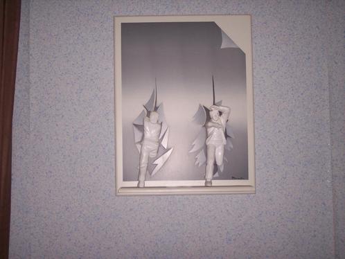 schilderij man door de muur, Huis en Inrichting, Woonaccessoires | Schilderijen, Tekeningen en Foto's, Zo goed als nieuw, Schilderij