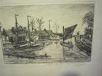 BERGSE Linker Rottek. Rotterd. Mooie oude ets Eug. RENSBURG, Antiek en Kunst, Ophalen of Verzenden