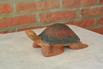  Vintage Drie-Kleurig Houten Beeld De Schildpad beschikbaar voor biedingen