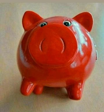 MSpaarpot,Rood,RETRO,Varken,dier,spaar,1970,Vintage,RETRO beschikbaar voor biedingen