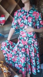 Vintage rok en blouse met bloemen, Ophalen of Verzenden, Gedragen, Maat 38/40 (M), Rood