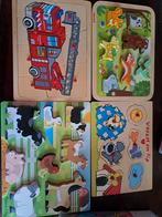 Houten puzzels Janod, Melissa & Doug, Woezel & Pip brandweer, Gebruikt, Ophalen of Verzenden