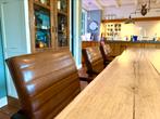 4 Eetkamerstoelen industrieel - Cognac (zgan), Huis en Inrichting, Ophalen, Bruin, Zo goed als nieuw, Metaal