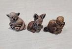 Vintage set 3 miniaturen Wade England beeldjes porseleinen, Verzenden, Zo goed als nieuw, Dier