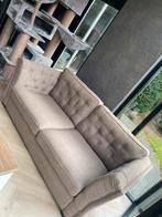 Leuke 2-zits bank in een beige/bruine tint, Huis en Inrichting, Ophalen, Gebruikt, Stof