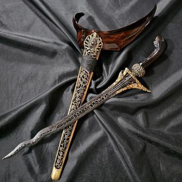 Keris Sinom Pandawa 5 Luk Kinatah Pamor Biji Timun KNM62 beschikbaar voor biedingen