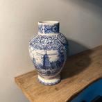 Delfts blauwe vaas met molen, Ophalen of Verzenden