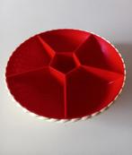 Vintage Emsa snack schaal rood / creme, Kunststof, Schaal, Rond, Ophalen of Verzenden