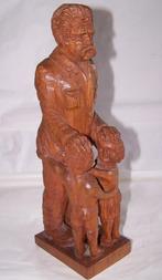 Uniek prachtig handgesneden houten beeld Albert Schweitzer., Ophalen of Verzenden