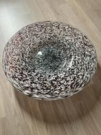 Glazen schaal panterprint bruin wit, Huis en Inrichting, Ophalen, Zo goed als nieuw, Rond, Glas