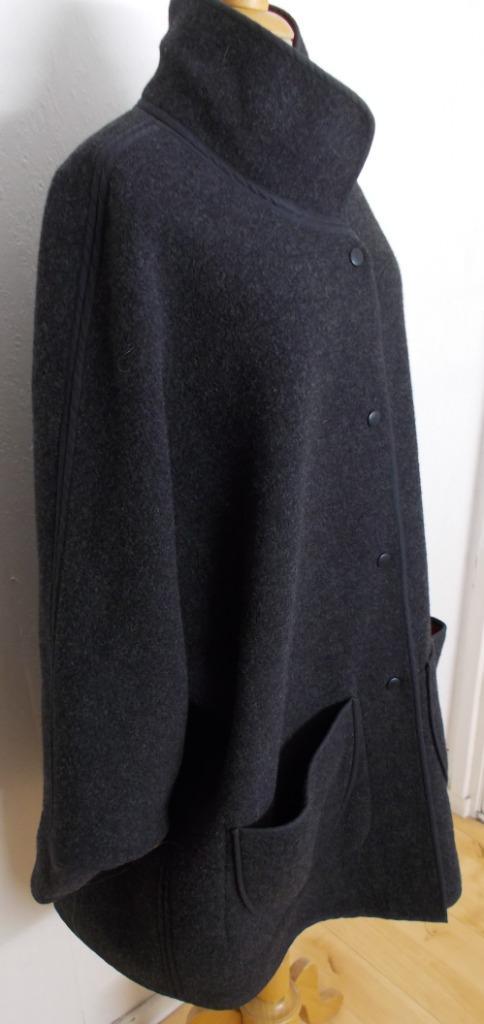 2 zijdig grijs/rood/zwart draagbare wollen jas v Skorpi! XL, Kleding | Dames, Jassen | Winter, Zo goed als nieuw, Maat 46/48 (XL) of groter