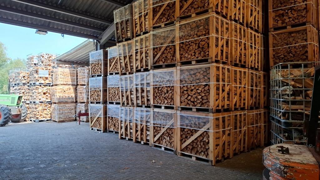 Eik en Beuk Hout, Tuin en Terras, Haardhout, 6 m³ of meer, Ophalen of Verzenden, Eikenhout, Blokken