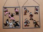2 Disney figuren glas in lood muur raamhangers muurdecoratie, Ophalen of Verzenden, Donald Duck, Gebruikt, Beeldje of Figuurtje