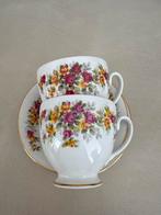 Marlborough Cottage Roses Theekopjes (2x) Vintage Porselein, Ophalen of Verzenden