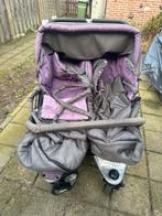 Tweeling kinderwagen met voetenzakken  boodschappenmanden, Ophalen, Gebruikt, Overige merken, Verstelbare rugleuning