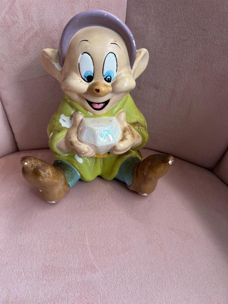 Dopey spaarpot origineel van disney, Verzamelen, Disney, Gebruikt, Beeldje of Figuurtje, Sneeuwwitje of Doornroosje, Ophalen of Verzenden