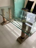 Romeinse stijl eettafel van glas, Rechthoekig, 50 tot 100 cm, Ophalen of Verzenden, Glas