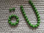 Leuke sieraden set groen kralen ketting armband en oorbellen, Ophalen of Verzenden, Nieuw