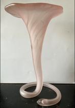 Zacht rose glazen vaas, bloemkelk, satijnglas, bloem v glas., Ophalen of Verzenden