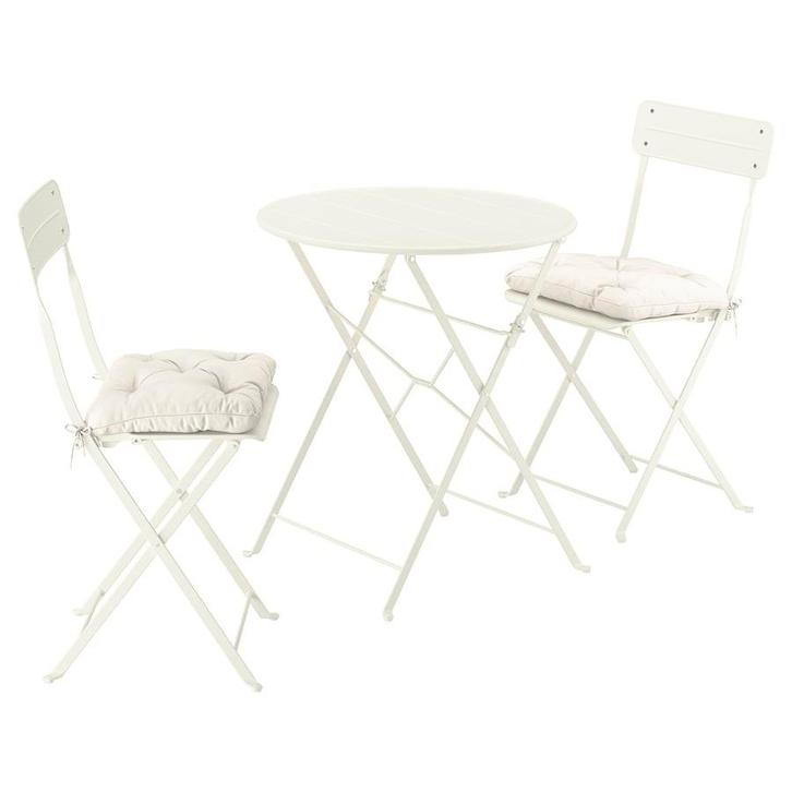 IKEA SUNDSÖ Tuinset - Tafel en 2 Klapstoelen met Kussens, Tuin en Terras, Tuinsets en Loungesets, Gebruikt, Tuinset, Kunststof
