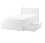 bed IKEA MALM, Eenpersoons, 140 cm, Wit, Hout