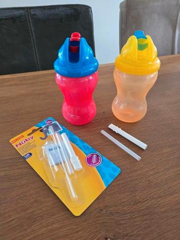 2 Nuby Flip-It rietjesbekers 360 ml beschikbaar voor biedingen