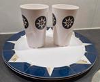 2 Mepal Rosti bekers en 2 grote platte borden (Windroos), Ophalen of Verzenden, Zo goed als nieuw