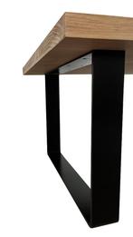 Zwarte massief stalen strip U tafelpoot Salontafel (45x60x8), 50 tot 100 cm, Rechthoekig, Metaal, Zo goed als nieuw