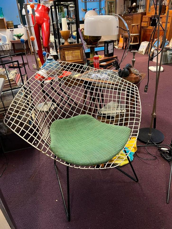 Knoll Diamond chair Harry Bertoia, Huis en Inrichting, Fauteuils, Gebruikt, 50 tot 75 cm, 75 tot 100 cm, Ophalen