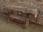 oude werkbank sitetabel werktafel met 2 bankschroeven, Antiek en Kunst, Curiosa en Brocante, Ophalen