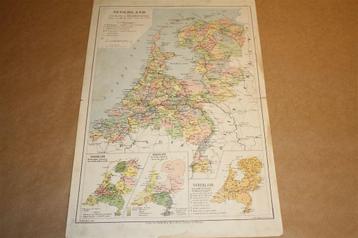 Antieke kaart - Nederland kiesdistricten - Bruins 1895 !! beschikbaar voor biedingen