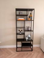 Stoere mangohouten vakkenkast met stalen frame, Huis en Inrichting, Kasten | Wandmeubels, Ophalen, Met plank(en), 200 cm of meer