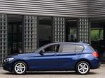 BMW 1-Serie 5D 118i HIGH EXECUTIVE/ LEER/ NAVI/ PDC V+A, 65 €/maand, Gebruikt, Blauw, 650 kg