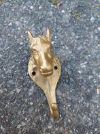 Massief messing goud paard pony horse paardenhoofd kapstokje, Wandhaken, Ophalen of Verzenden, Zo goed als nieuw, Minder dan 100 cm