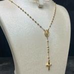 14k gouden rozenkrans ketting kruis model, Sieraden, Tassen en Uiterlijk, Kettingen, Ophalen of Verzenden, Zo goed als nieuw, Goud