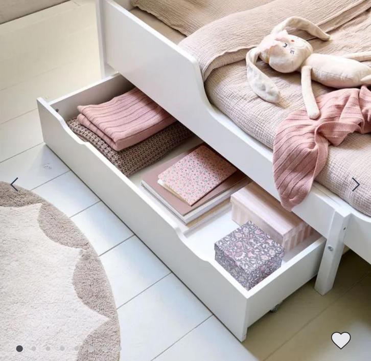 2x Petite Amelie Onderschuiflade - Wit, Kinderen en Baby's, Kinderkamer | Bedden, Nieuw, Minder dan 140 cm, 70 tot 85 cm, Ophalen