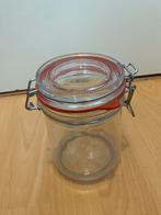 Nieuw! Glazen voorraadpot met rood rubber, Ophalen of Verzenden, Zo goed als nieuw