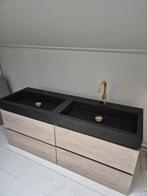 Badkamermeubel met zwarte wastafel 1.40 m NIEUW, Ophalen, 100 tot 150 cm, Nieuw, Minder dan 100 cm