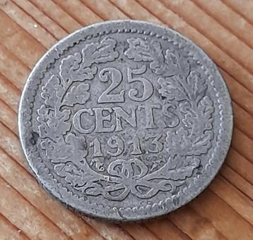 Nederland 25 cent 1913 (lot 1) beschikbaar voor biedingen