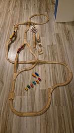Houten treinbaan met vele onderdelen, Kinderen en Baby's, Speelgoed | Houten speelgoed, Ophalen of Verzenden, Gebruikt