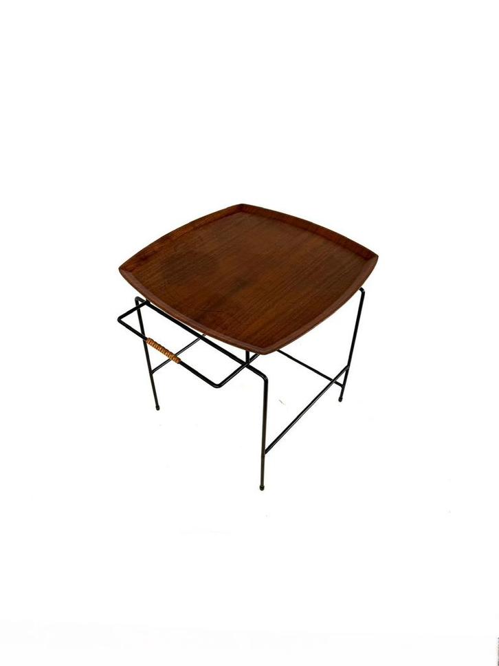 Vintage bijzettafel, Paul Nagel, JIE Ganofta ‘60., Huis en Inrichting, Tafels | Bijzettafels, Gebruikt, Vierkant, 45 tot 60 cm