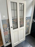 Stompe binnendeur met glas in lood, Doe-het-zelf en Verbouw, Deuren en Horren, Ophalen, Gebruikt, 80 tot 100 cm, Binnendeur