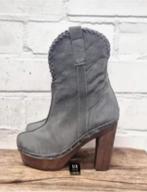 XUZ - Handmade leren klompjes laarzen maat 39 - Nieuw €225, Lage of Enkellaarzen, Ophalen of Verzenden, X, Grijs
