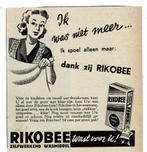 Ik was niet meer dank zij RIKOBEE Zelfwerkend Wasmiddel 1949, Verzamelen, Merken en Reclamevoorwerpen, Verzenden, Zo goed als nieuw