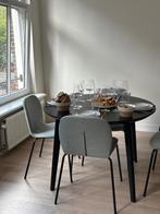 Ronde zwarte IKEA eettafel, Huis en Inrichting, Tafels | Eettafels, 100 tot 150 cm, Rond, Ophalen of Verzenden, Zo goed als nieuw
