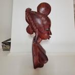 Handgesneden buster van een Afrikaanse vrouw - Ebony hardhou, Antiek en Kunst, Kunst | Beelden en Houtsnijwerken, Ophalen of Verzenden