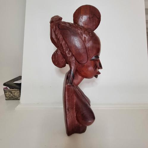 Handgesneden buster van een Afrikaanse vrouw - Ebony hardhou, Antiek en Kunst, Kunst | Beelden en Houtsnijwerken, Ophalen of Verzenden